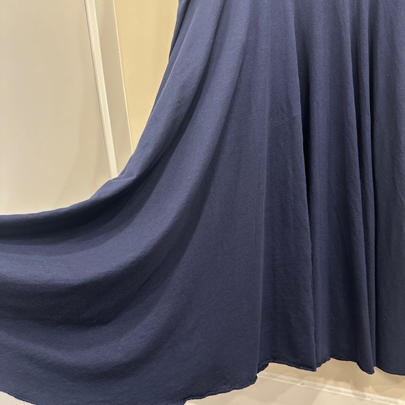 Peruvian Connection Ariana Navy Blue Stretch Jersey Turtleneck Midi Dress Large - Picture 10 of 13